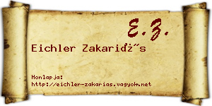 Eichler Zakariás névjegykártya